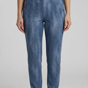 Pantalon bleu à motifs abstraits - Confort & style - taille XL