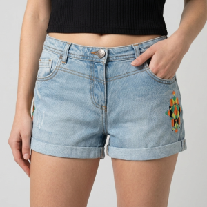 Short en jean- "G-one by gémo" - Détails brodés - Taille M