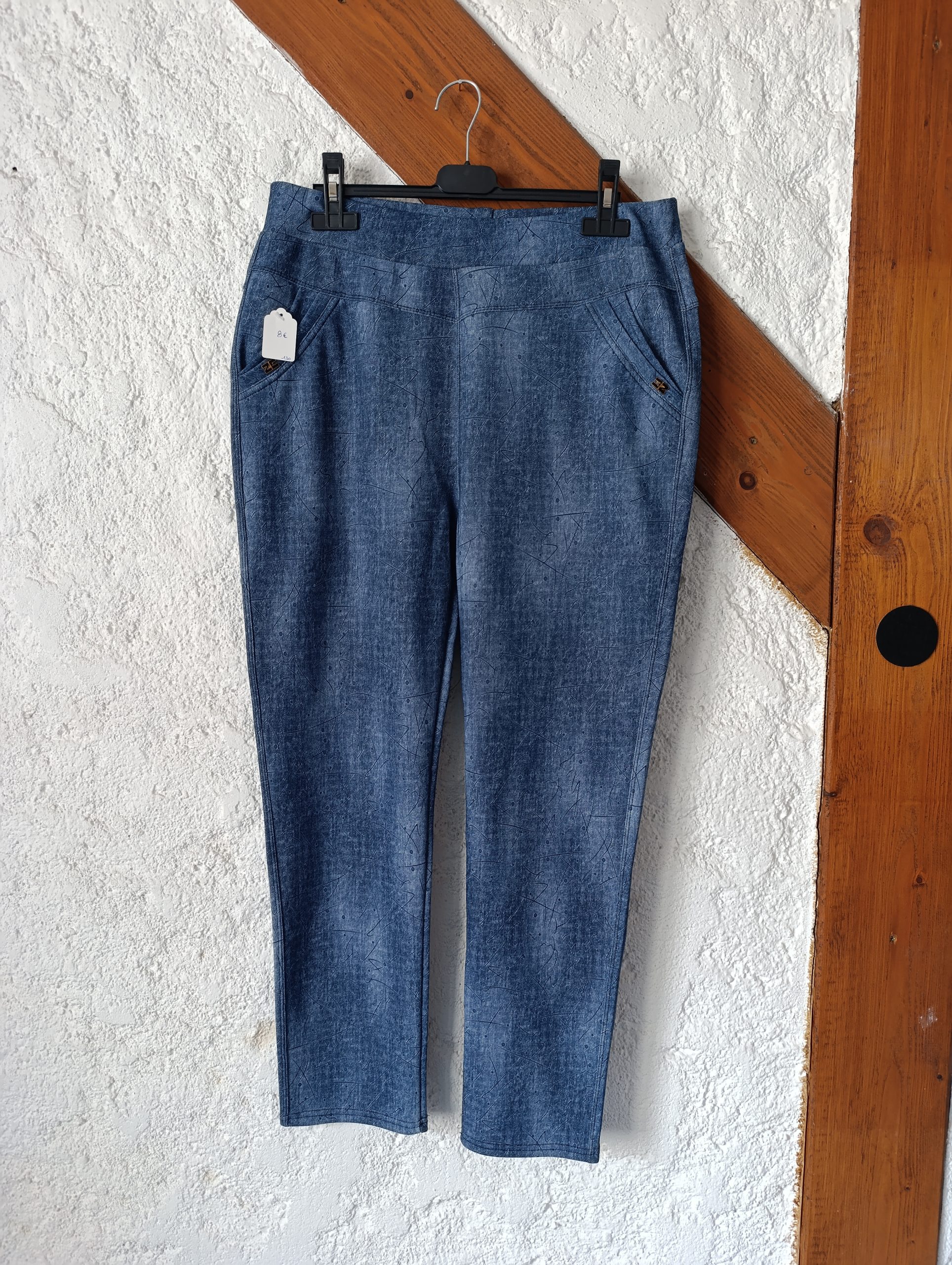 Pantalon bleu à motifs abstraits - Confort & style - taille XL – Image 2
