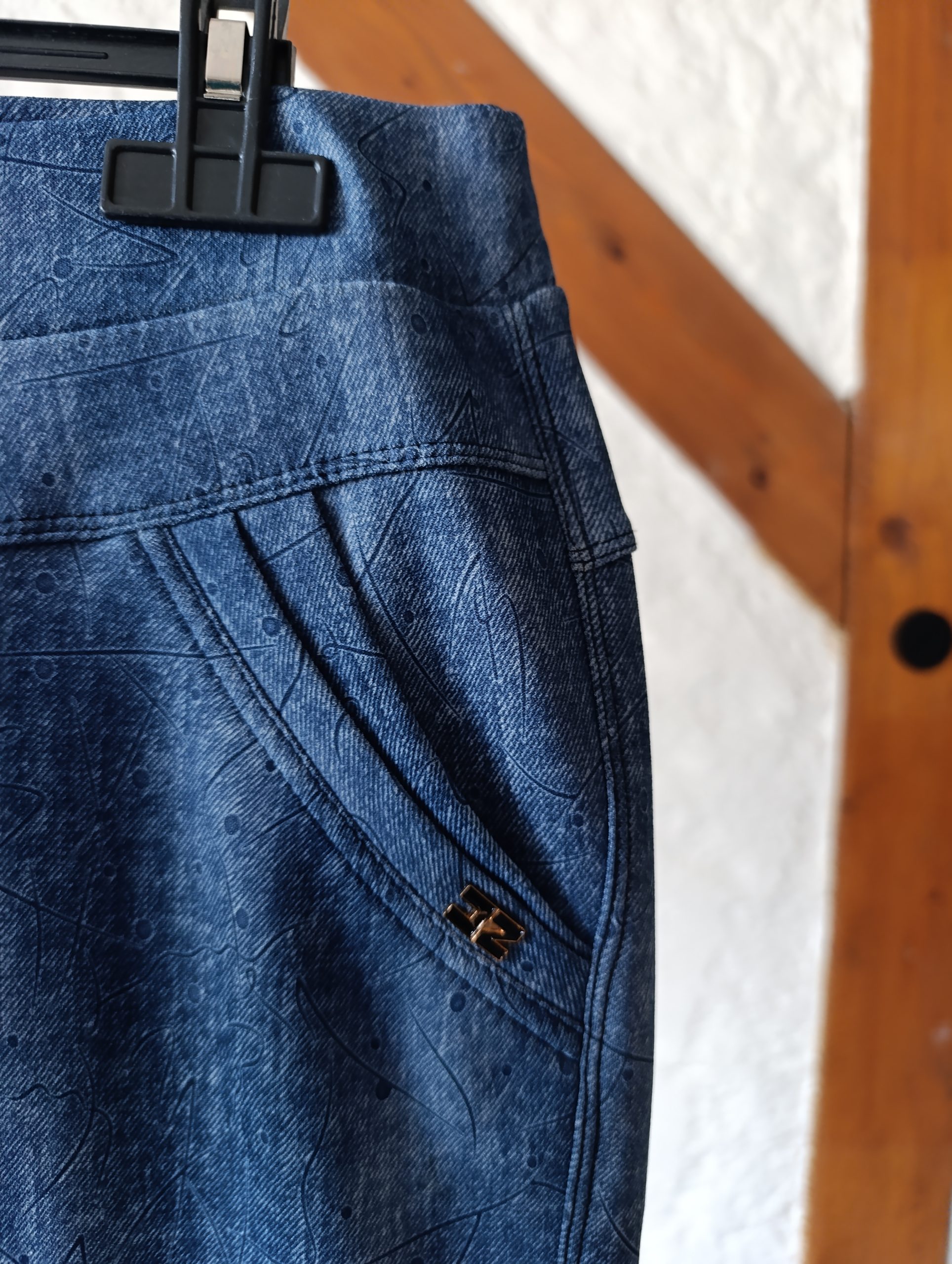 Pantalon bleu à motifs abstraits - Confort & style - taille XL – Image 4