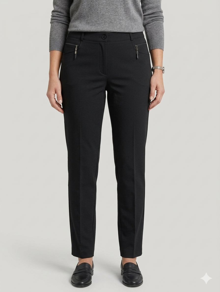 pantalon noir coupe droite Scottage porté