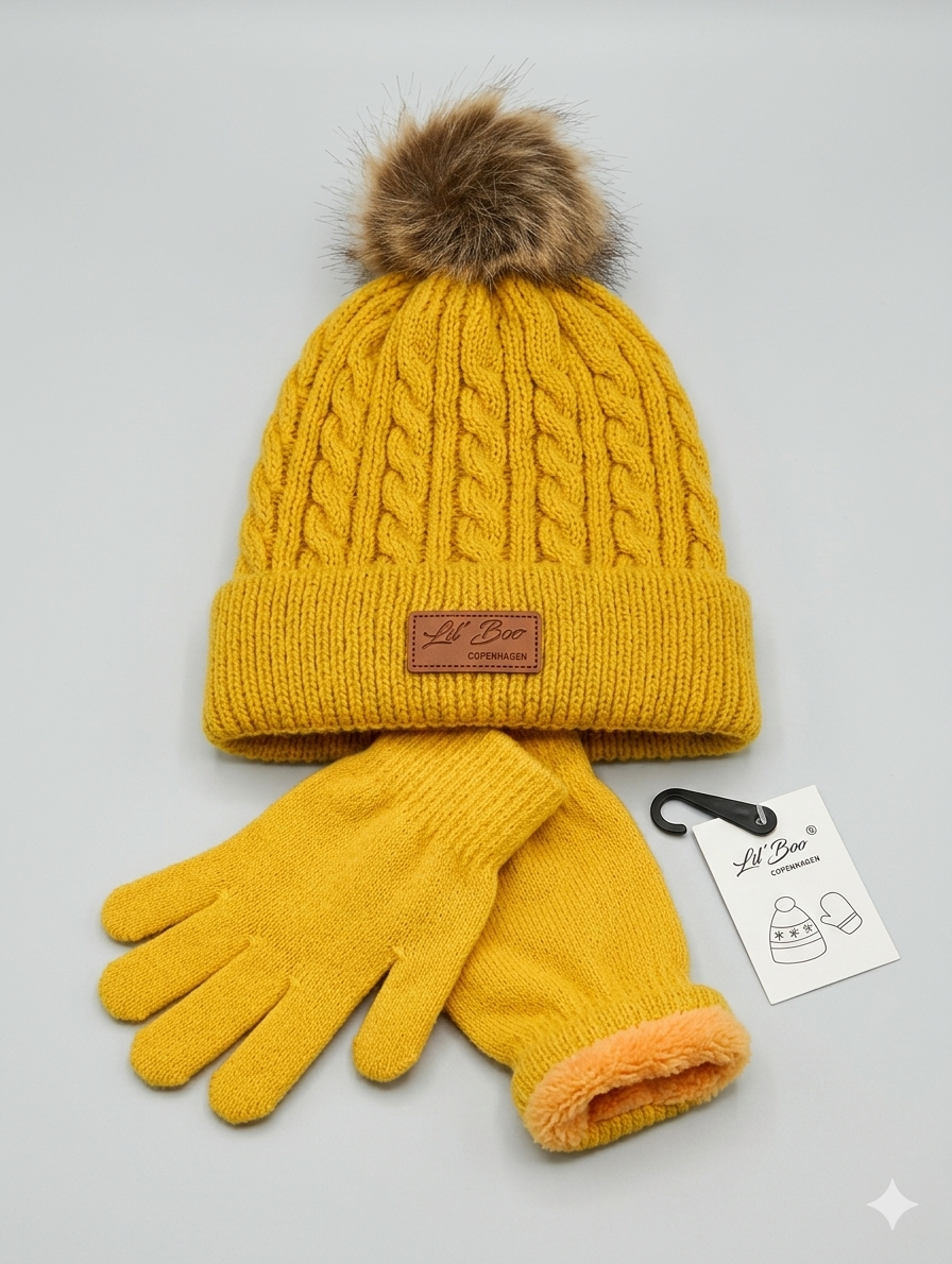Ensemble bonnet + gants "Lil'Boo" enfant - Neuf complet