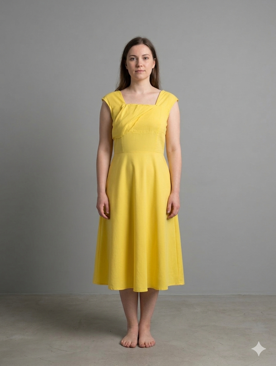 Robe sans manche jaune solaire - Taille M/L portée