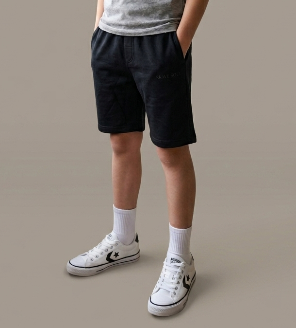 Short noir enfant - "Brave soul London" - Taille 13ans porté