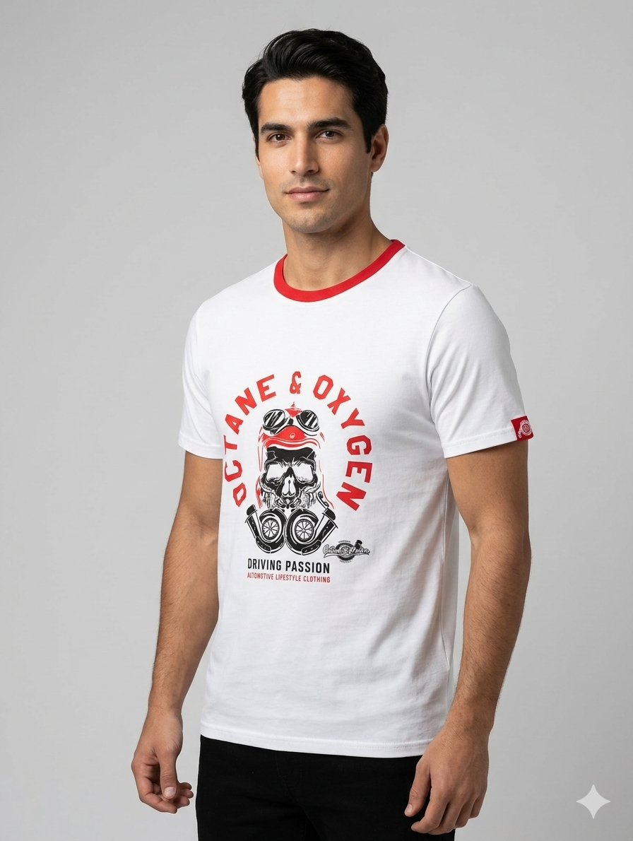 T-shirt manche courte - "Octane & Oxygen" Taille S porté