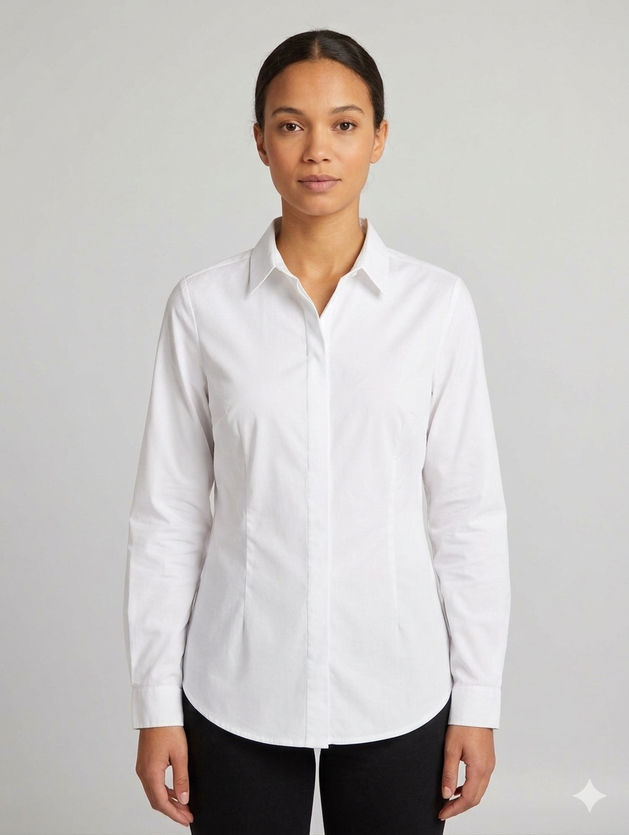 Chemise blanche manches longues – "kiabi" - Taille 38 portée