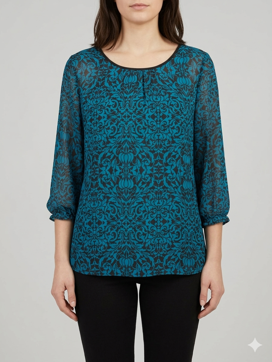 Blouse fluide à motifs - "Yessica" - T48