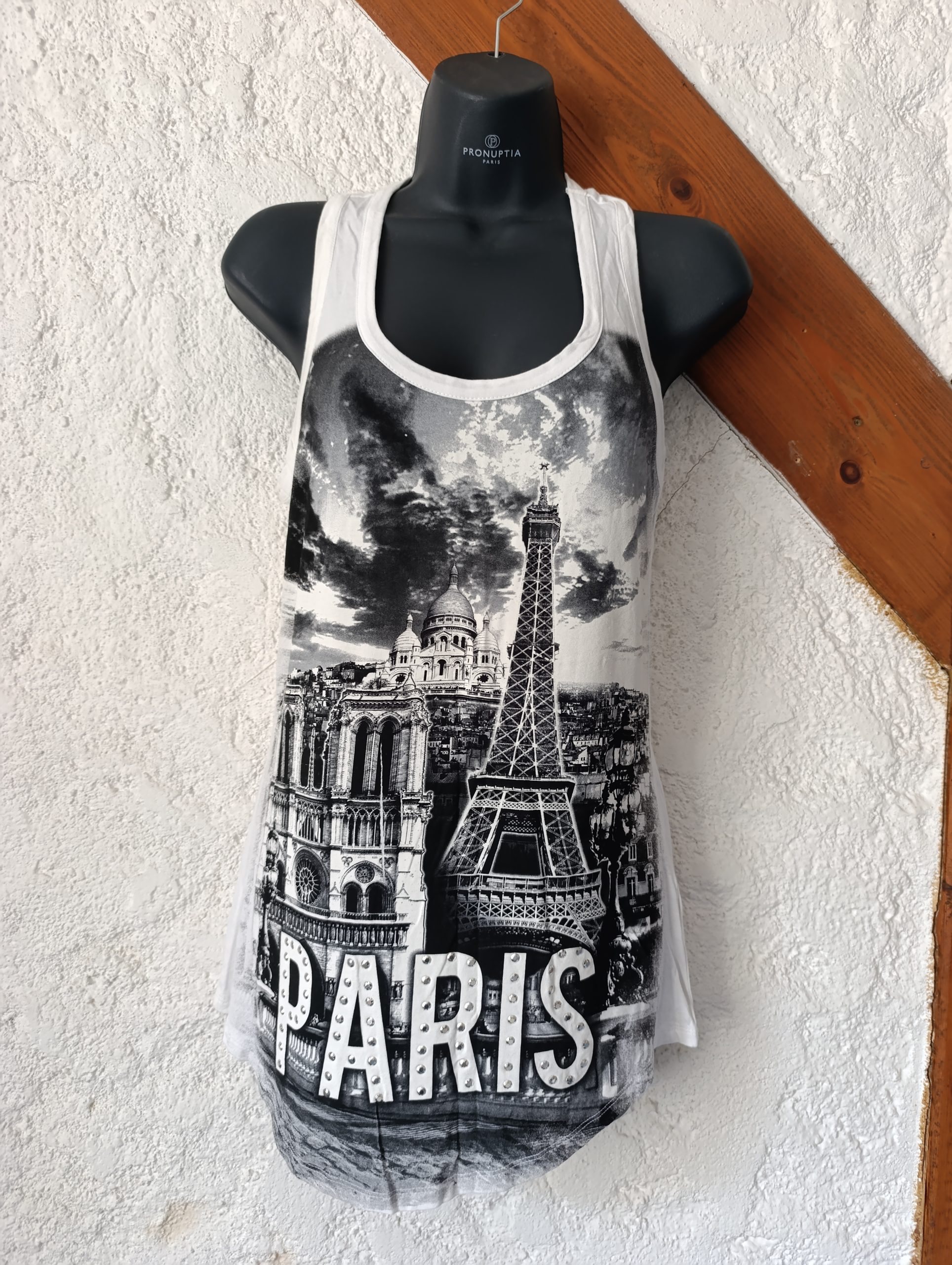Débardeur long - "Hello Paris" - Taille 38-40 – Image 2