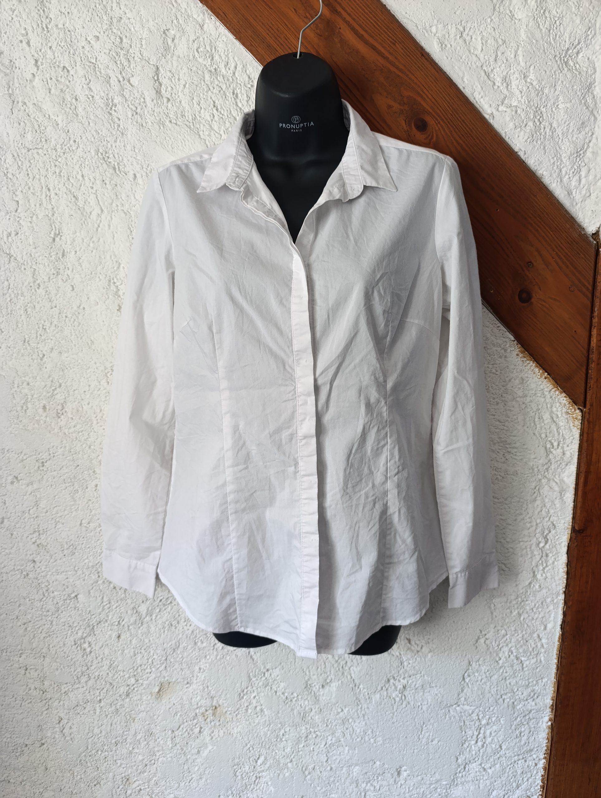 Chemise blanche manches longues – "kiabi" - Taille 38 de face