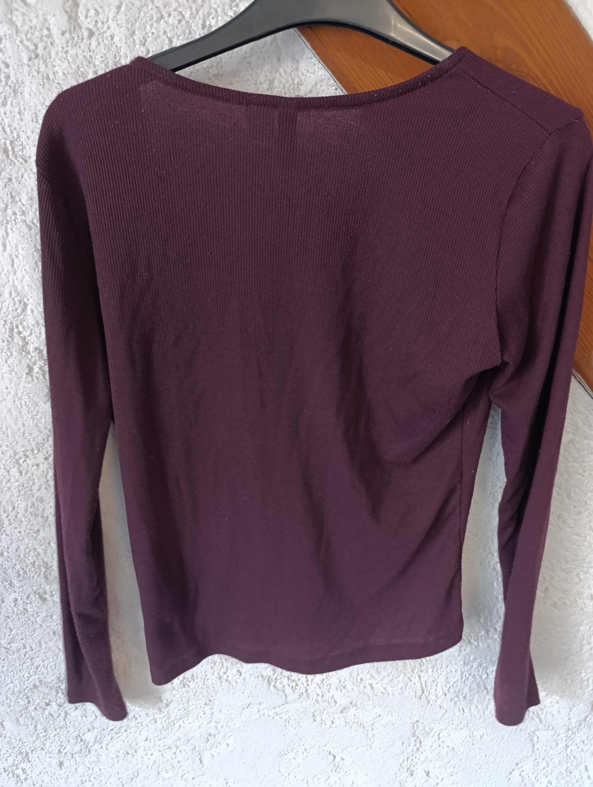 Haut Prune Nervuré - "H&M" - Taille M de dos