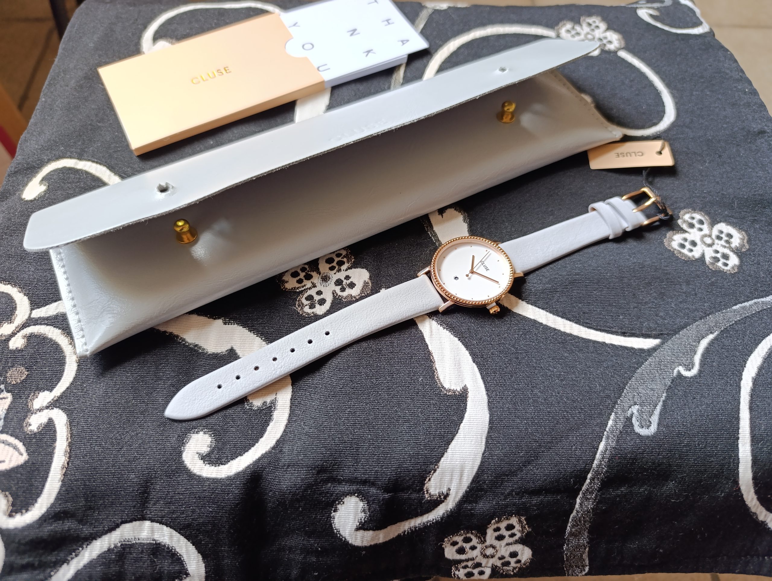 Montre CLUSE femme cadran blanc et or rose - Neuve ensemble
