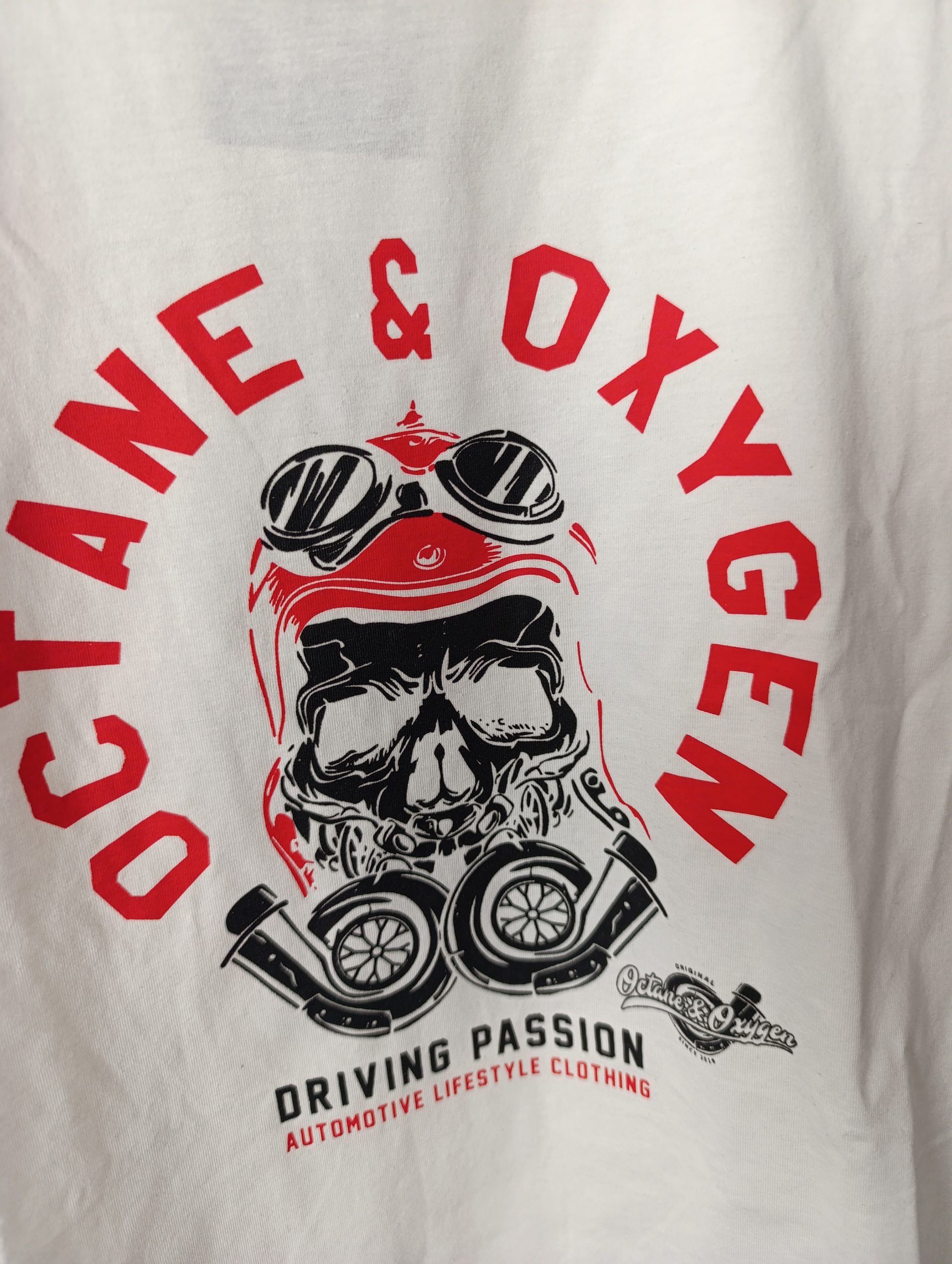 T-shirt manche courte - "Octane & Oxygen" Taille S dessin