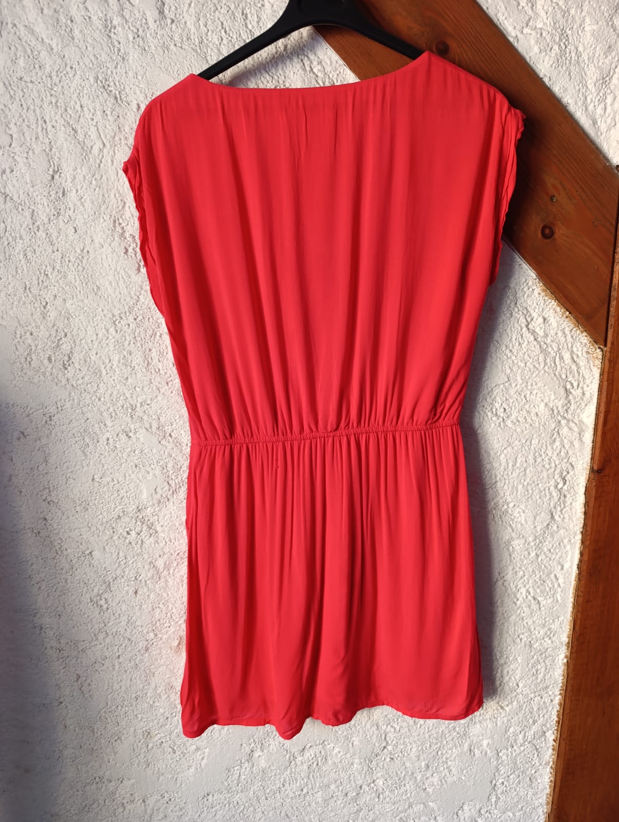 Robe Fluide Corail à Zip - "Camaïeu" - Taille 44 de dos