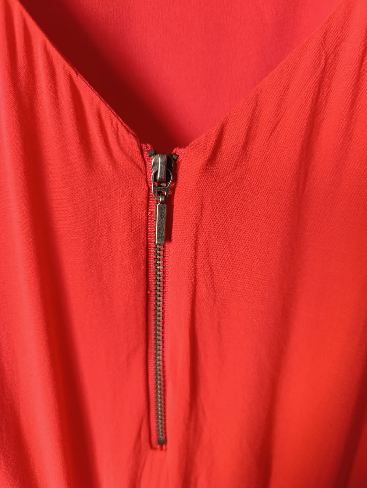 Robe Fluide Corail à Zip - "Camaïeu" - Taille 44 détails