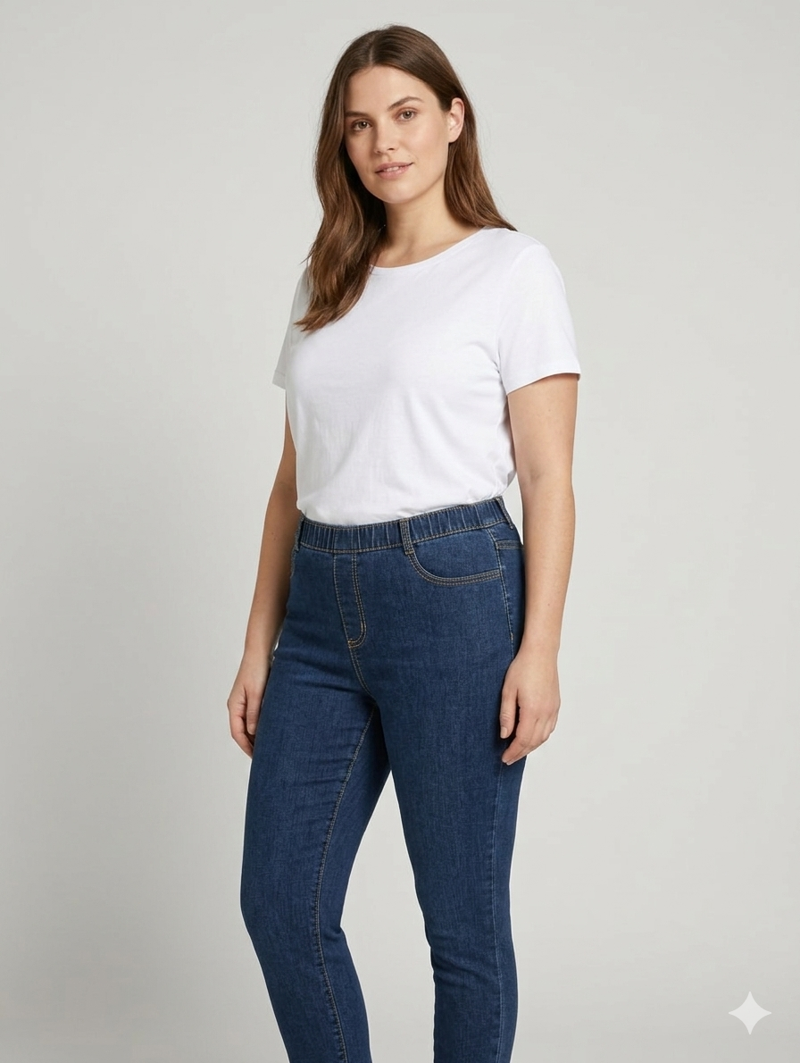 Pantalon stretch taille élastique - "C&A" - Taille 44 porté