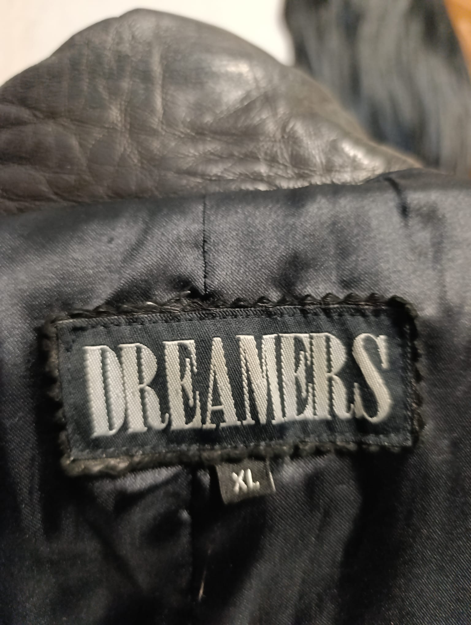 Trench-coat en cuir noir - "DREAMERS" - Taille XL - Neuve étiquette