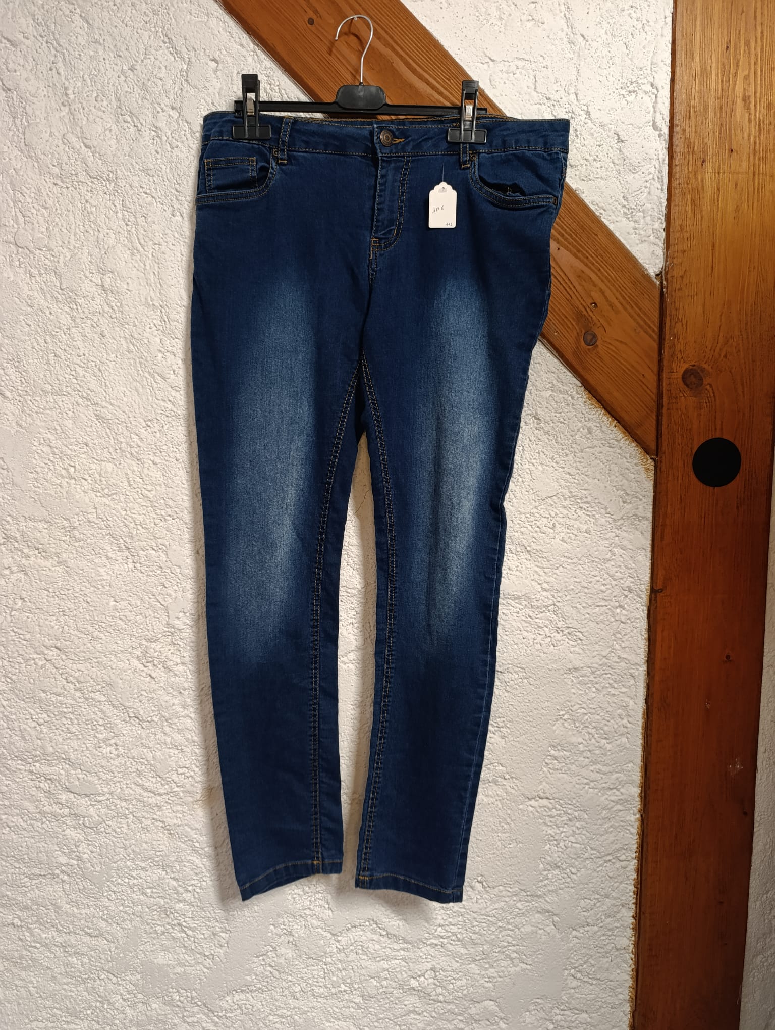 Jean slim bleu délavé - "Gémo" - Taille 44 de face