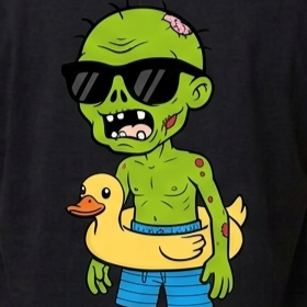 T shirt Swimming zombie - Homme image principale